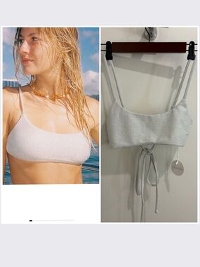 🚢 Wave Babe “Shimmer” Swim Top Size MD – Pearl White ✨🌊 | NWT
